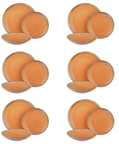 Servizio 18 piatti terracotta arancioni Ocean