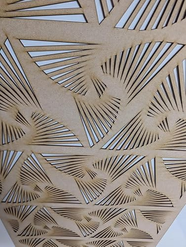 Wooden mesh laser cut in 3mm thick mdf decorative panel for radiator covers, partition walls and home made cabinets (various sizes) pattern (EP1). Made in the UK (Primed white, 1800mm x 600mm)