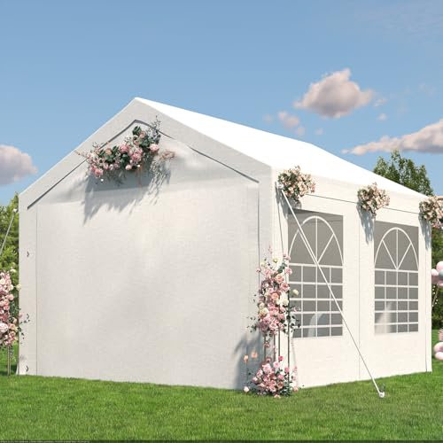 TRIUMPHKEY Tendone per Feste 3x4,Gazebo da Giardino UV 50+,Gazebo Esterno Resistente,Tendone da Esterno per Matrimoni, Feste, Raduni, Riunioni in Giardino,Bianco