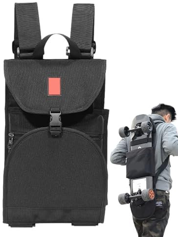 GIJMZY Skateboard Longboard Tasche Skateboard-Aufbewahrungstaschen, Normale Skateboard-Longboard-Rucksack-Tasche mit magischem Aufkleber-Design, Faltbare Skateboard-Taschen for Herren