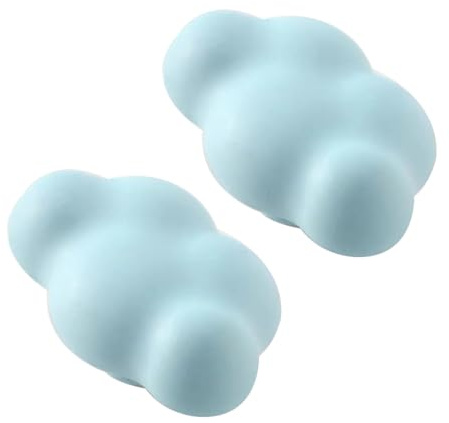 DSWZLQDXB 2pcs Boutons pour Chambre d'enfant Couleur mate Poignées D'armoire porcelaine Céramique Poignet Placard Mignon Tirage de Meubles pour Tiroir,Armoires,Cuisine,Forme de nuage (blue)