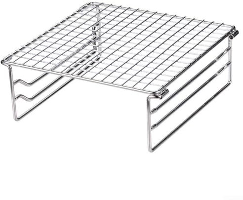 Mini-Holzkohlegrill für den Außenbereich, drei Stufen höhenverstellbar, Edelstahl, Mini-Grill, 20 x 19 x 7,5 cm, Grillrost für Picknick, Wandern