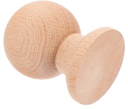 TOPBATHY Remate de Bola de Madera Maciza Decorativo Estilo Romano Vintage, Acabado Suave Artesanal, para Escaleras y Muebles, Tamaño 6 X 4 Cm, Piezas Decorativas para Interiores, Juego