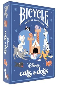 Bicycle Disney Cats and Dogs Inspired Playing Cards, Featuring Lady and The Tramp, Chesire Cat, 101 Dalmations, Yzma, and More!