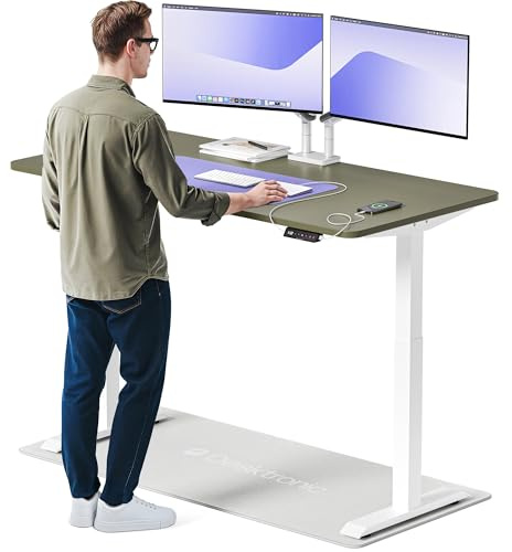 Desktronic HomeOne – Elektrisch höhenverstellbarer Schreibtisch aus, 160 × 80 cm, mit Touchscreen-Steuerung & integrierten USB-A & USB-C Ladeanschlüssen