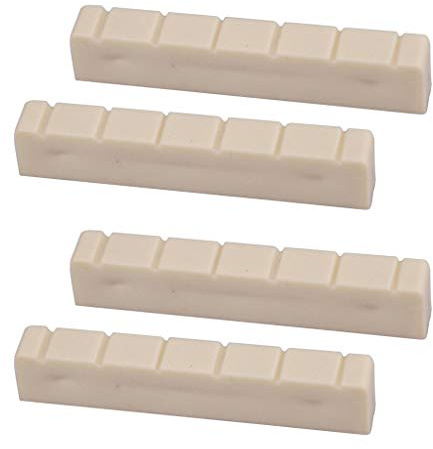 4 Stück Kunststoff-Gitarren-Schlitzmuttern für Konzertgitarre, 48 mm, Weiß, Reparaturteile