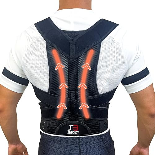 JEBOLT Corrector de Postura para Hombre y Mujer con Faja Lumbar - Soporte para Espalda Recta con Exoesqueleto para el Alivio del Dolor (M)