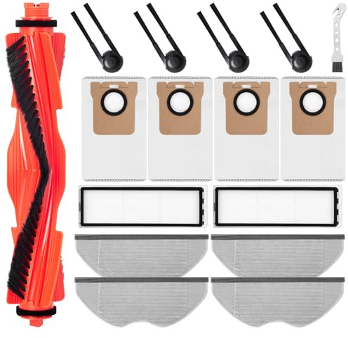 Heykewi Kit di accessori di ricambio per XIAOMI H40 Robot Aspirapolvere, 1 spazzola principale, 4 spazzole laterali, 2 filtri, 4 panni, 4 sacchetti per la polvere, 1 spazzola per la pulizia
