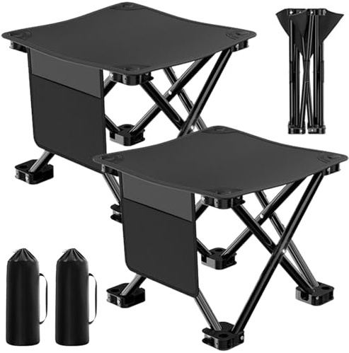 Tragbarer Klapphocker,2 Stück Camping Hocker 33 CM,Campinghocker,Gartenhocker,Leicht Sitz Falthocker,Klappstuhl,Mini-Klapphocker,Gartenhocker Klappbar,für Reisen,Wandern,Garten,Balkon,Terrasse