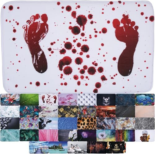 Sanilo Badteppich, viele schöne Badematten zur Auswahl, Badvorleger sehr weich und rutschfest, waschbar und schnelltrocknend (Blood Feet, 70 x 110 cm)