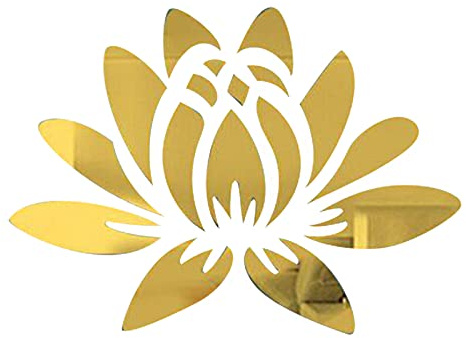 CREATCABIN 3D Specchio Acrilico Fiore di Loto Wall Sticker Wall Art Decalcomanie Autoadesivo Rimovibile Eco-Friendly per La Casa Camera da Letto Soggiorno Bagno Decorazione 13.7 x 9.8 Pollici