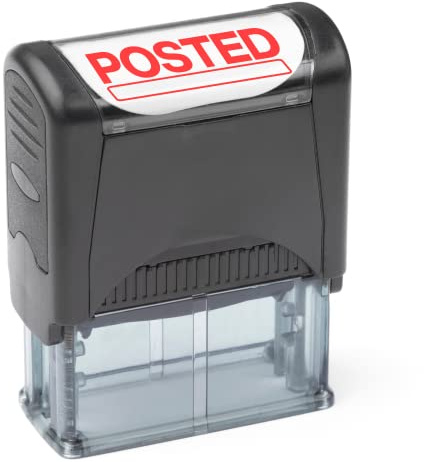 Self Inking Rubber Stamp, Refillable Red Ink Preinstalled - (9/16 x 1-1/2) (Posted)