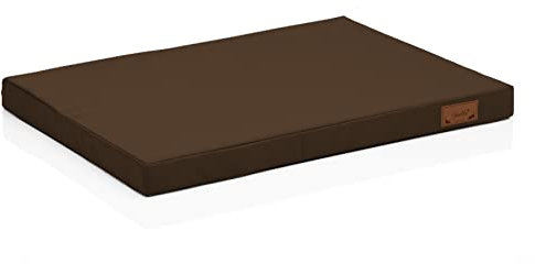 Juelle Orthopädisches Hundebett aus Kunstleder, Orthopädische Matratze für Mittelgroße Hunde, Bett Abnehmbar, Schmutzabweisend, Marley M-3XL (90x70 cm, Hellbraun)