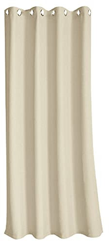 Fairnull Outdoor Bodenvorhang, Polyester, einfarbig Beige, sonnenblockierend, wasserdicht, Ösenvorhang, für Terrasse, Wohnzimmer, Schlafzimmer, Haus, Küche, Balkon, Tür, Fenster, Büro, 250 x 270 cm