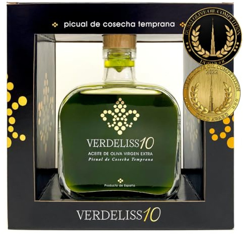 | VERDELISS 10 LUXURY | ACEITE DE OLIVA VIRGEN EXTRA PREMIUM DE JAEN DE COSECHA TEMPRANA EXTRACCION EN FRIO ACEITE DE LA VARIEDAD PICUAL DE COLOR VERDE