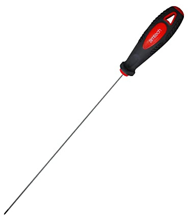 Amtech L0736 Long Reach Screwdriver, PZ0, 325mm, Chrome Vanadium Steel with Magnetic Tip, Non-Slip Soft-Grip Handle