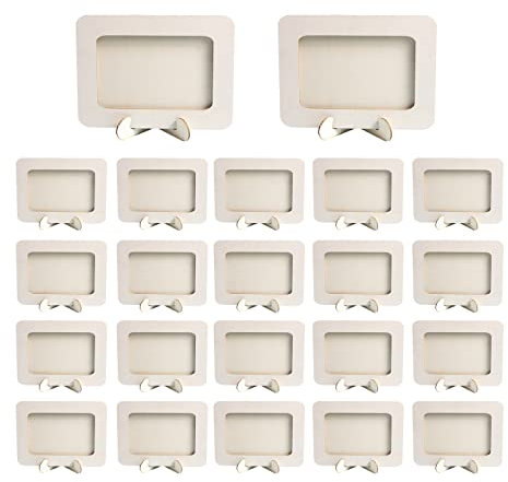 CDIYTOOL 24 Stück Holz-Bilderrahmen, unlackiert Naturholzrahmen, DIY-Holz-Bilderrahmen, Kinder Kreativität Fotorahmen für Kindergeburtstage (16,5 cm x 13,5 cm)