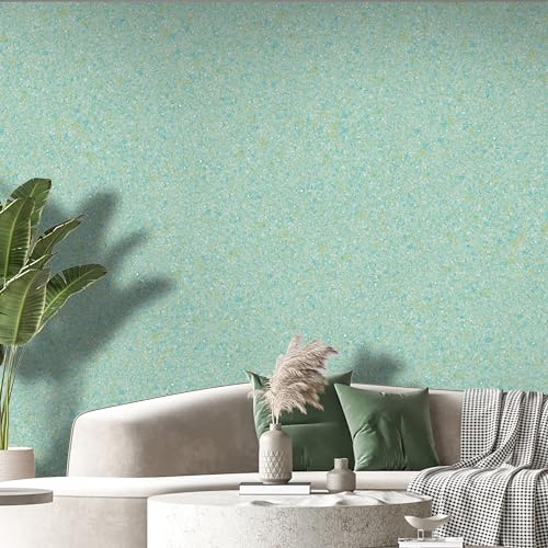 Belka B58 Türkis gemusterte Tapete - Reine Baumwolle - selbstklebend - Wärme- & schalldämmend - Langlebig - Modern & stilvoll, DIY Öko & Natürlich | ca. 3 qm (m²)