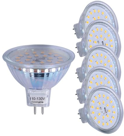 ukzboss mr16 120V Dimmable 5w Warm White 2700K led Spotlight Bulb lamp 50w Halogen Replacement for Tracking Light floodlight Fixture (120V dimmable 5W 2700K)