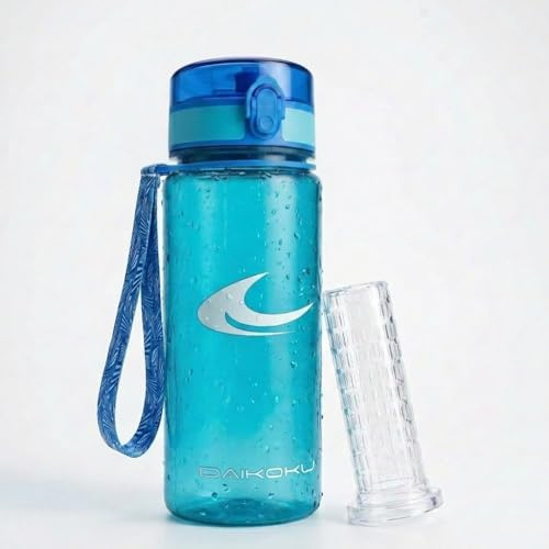 Daikoku Sport-Wasserflasche BPA‑frei | Water Bottle | Trinkflasche für Fitnessstudio, Wandern, Yoga, Running | Mit Frucht‑Infusor | 500 ml | Blau