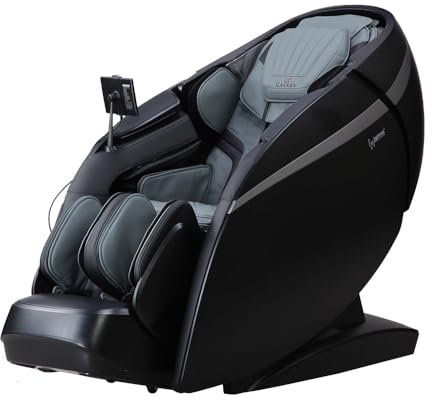 Casada Skyliner III Massagesessel Massagestuhl, 4D-L-Track-Massage, Zero-Gravity, Carbon Wärme, Ganzkörper-Massage, Audiostimulation (Schwarz-Grau)