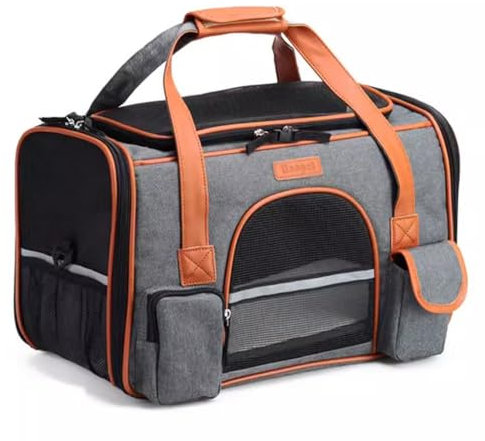 JALYKA Katzentragetasche, Faltbare Katzenreisetasche, Haustierreisetasche Mit Schultergurt (Color : Dark Gray, S : 48 * 27 * 30cm)