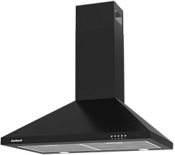 Corberó - Campana Decorativa Pirámide | 70 cm | KURAMATHI760B | Caudal 621,71 m3/h | 165W | 3 Velocidades | 2 Filtros de Aluminio | Filtro de Carbón | Eficiencia Energética A, Negro