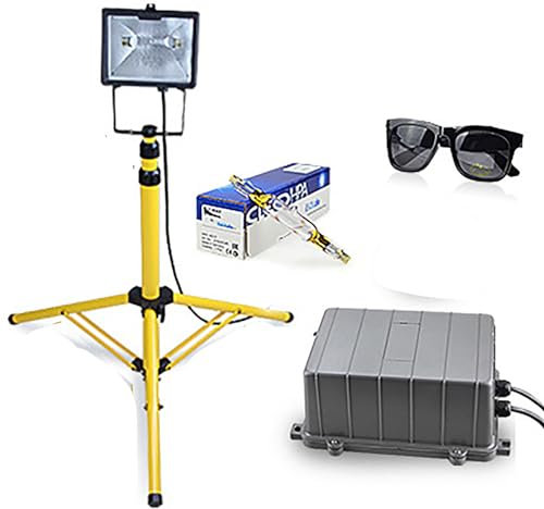 VoOqo Professional Sunbathing Tanning Lampp, Two Optional Brackets And Safety Goggles, 315-400nm Uva Tanning Lamp WIth Goggles For Face Body,A