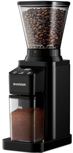 SHARDOR Professional Conical Burr Coffee Grinder, Coffee Bean Grinder with 48 Grind Settings for Espresso, Drip & French Press, Upgraded Anti-Static Technology, Precision Timer, Black