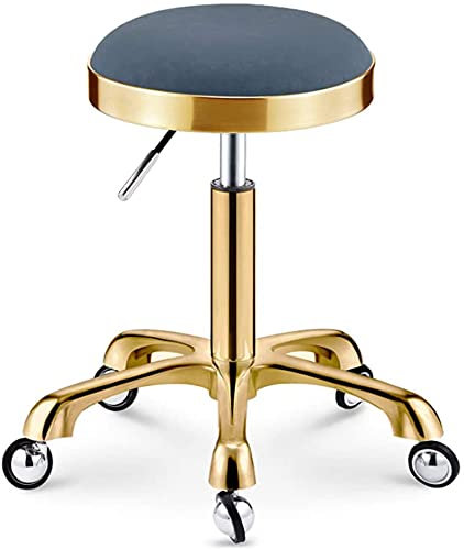 Hocker mit Rollen, Rollhocker, Entwurfsmassage, Spa-Hocker, robust, hydraulisch, für Geschäft, Gitarre, Labor, Tattoo, Werkbank, medizinischer, Verstellbarer Drehhocker (Dunkelblau)