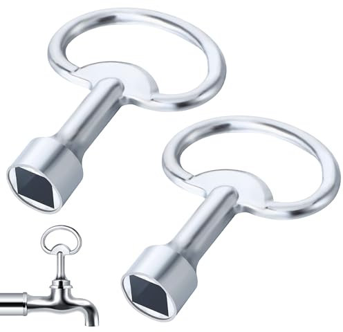 simarro 2 chiavi quadrate universali, in metallo triangolare rubinetto chiave 8 mm, chiave di sfiato per radiatore, bidone della spazzatura ascensore, scatola elettrica a gas acqua
