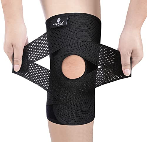 NEENCA Knee Brace for Knee Pain, Compression Knee Support with Air Mesh Fabric, Adjustable Knee Wrap with Side Stabilizers, Ultra-Soft Bandage for Sports, Meniscus Tear, ACL, Arthritis Relief
