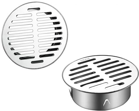 1 PCS Removable Floor Drain Cover, 304 Stainless Steel Drain Covers Filter, Round Grate Cover, Suitable for Sinks Balcony Patio, 50mm Flat Mouth