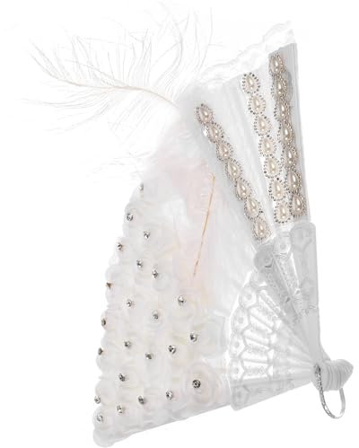 DEARMAMY Braut Fächer Spitze Faltbarer Hochzeitsfächer Für Braut Und Gäste Romantisches Accessoire Für Feierlichkeiten Und Sommer