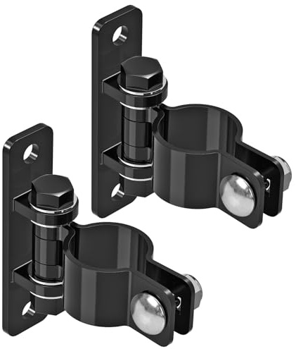 Insaga Torscharniere, robuster Karbonstahl, abnehmbare Bolzen zur Wandmontage, passend für Rohre/Pfosten mit 1-7/8 Zoll Außendurchmesser für Bauernhof, Zauntor (2er-Pack, schwarz)