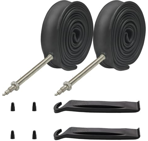 DBXIIART Fahrradschläuche 700 x 23 700 x 25 C 48 mm 80 mm Rennrad 622 Presta-Ventil, 4 Packungen