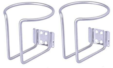 Veemoon 2 Stück Edelstahl Getränkehalter Stabilisierter Becherhalter für Boot Yacht und LKW Robust und Rostfrei Silber