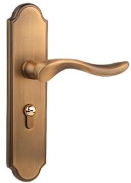 Serrure de porte ancienne réglable, trou sans Modification, remplacement de l'ancienne porte en bois, serrure silencieuse, serrure de porte intérieure de chambre à coucher, maison(Type D Yellow Bronze
