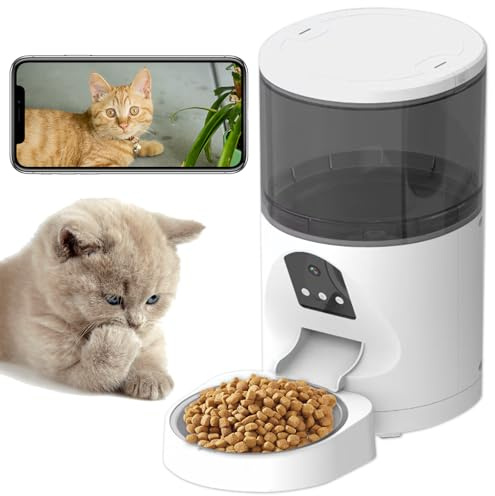 ANTELA Futterautomat für Katzen Hunde 6L mit Video 3MP | 2,4GHz WLAN Futterspender, App-Steuerung, Regelmäßige Fütterung