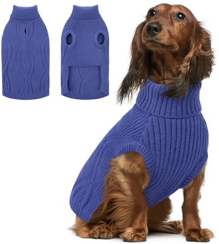 Queenmore Hundepulli für Mittlere Hunde Turtleneck Weicher, Mit Öffnung | Hundepullover Dackel, Bichon Frisé, Mops, Jack Russell Terrier, Greyhound, Boston Terrier, Drinnen Und Draußen