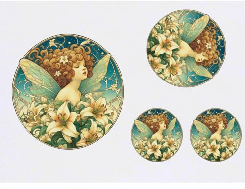 Azeeda 4 x 'Lily Garden Fairy' Temporary Tattoos - Water Resistant, Skin-Safe, Non-Toxic Transfers, Mixed Sizes (TO00088684)