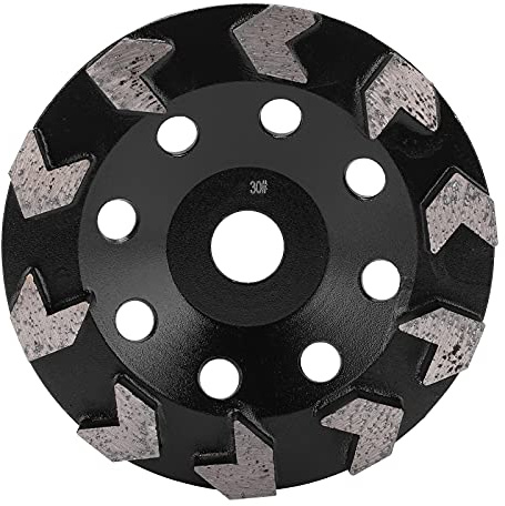 Meule diamantée 10 dents noire 150 mm 30 mailles corps en acier robuste pour béton pierre ciment ponçage meuleuse d'angle accessoires