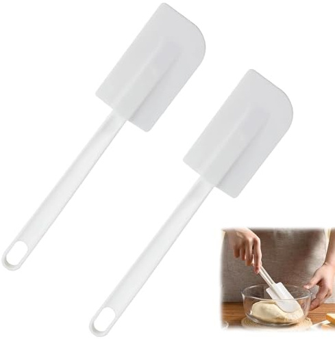 KNUIUYY 2PCS Résistant à la Chaleur Maryse Grattoir Flexible et Antiadhésif, Pâtisserie Professionnel Spatule Cuisine en Caoutchouc, Cuisine Spatule Silicone Résistantes à pour Cuisson et Mélange ﻿