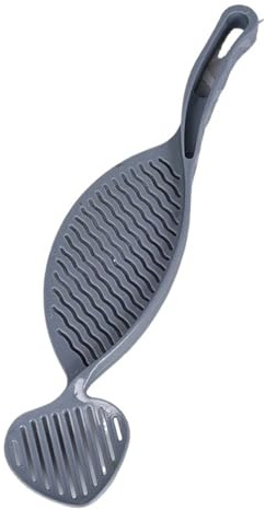 pureza 2-Pack Multifunctional Hand-held Rice Washing Spoon with Hanging Holes - Kitchen Rice Sieve and Draining Utensils(Gray)