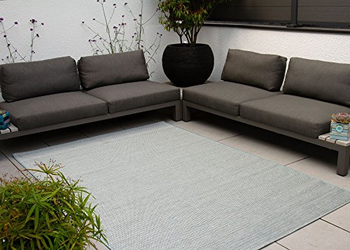 Steffensmeier Outdoor Teppich Visby | Für Balkon und Terasse | Uni Türkis, Größe: 200x290 cm