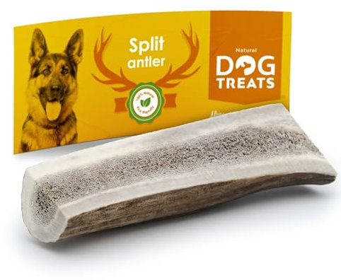 Natural Dog Treats – Corna di Cervo 100% Naturale per Cani, Snack da Masticare per la Salute Dentale, Giocattolo Ecologico Ricco di Minerali – Taglia M (76–100g)