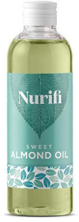 Sweet Almond Oil - 1 Litre - by Nurifi - for Skin, Hair, Massage, Nails, Cuticles, Face, Body - Vegan & Food Grade