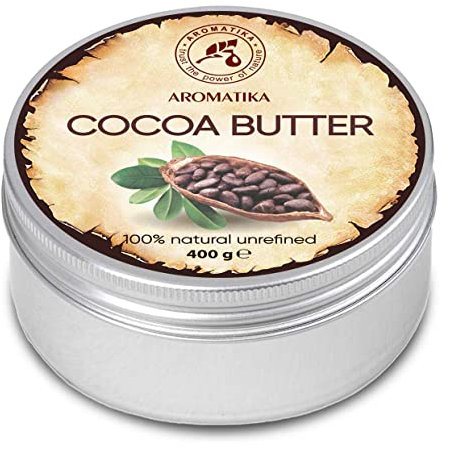 Burro di Cacao 400g - Non Raffinato - Puro e Naturale - Burro di Cacao per la Cura - Idratante per Capelli - Pelle - Labbra - Viso - Corpo - Massaggio - Buono per la Bellezza - Cocoa Butter