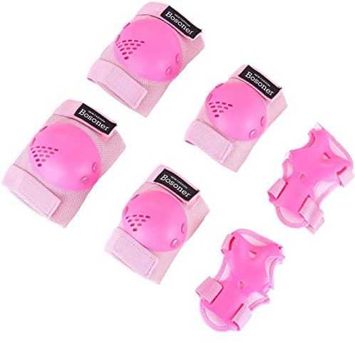 BOSONER Knieschoner Kinder Schoner Inliner Protektoren 6er Set Schützer Inliner Inline Skates Knie Und Ellenbogenschützer Schutzausrüstung Knieschützer Skateboard