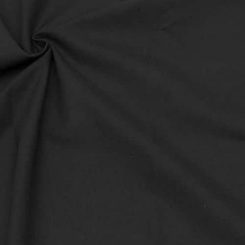 STOFFKONTOR 100% Bio Baumwollstoff Stoff - GOTS Organic Standard - Meterware, Schwarz - zum Nähen von Bekleidung, Vorhängen, Bettwäsche, Dekorationen uvm.